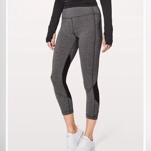 Lululemon Pace Revival High-Rise Crop 22" in Heathered Black